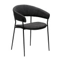 Chaise à accoudoirs REBOOT bouclé Noir corbeau X2 | Dan-Form | Woodely