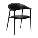 Chaise à accoudoirs ROVER simili cuir Noir vintage X2 | Dan-Form