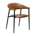 Chaise accoudoirs ROVER simili cuir Marron clair vintage X2 | Dan-Form