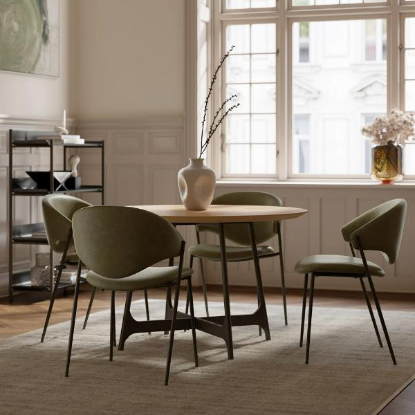 Chaise ZONE simili cuir Noir corbeau X2 | Dan-Form | Woodely