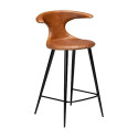 Tabouret de bar mi-hauteur FLAIR cuir Marron clair | Dan-Form