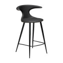 Tabouret de bar mi-hauteur FLAIR cuir Noir | Dan-Form | Woodely