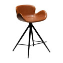 Tabouret de bar mi-hauteur GAIA simili cuir Marron clair vintage | Dan-Form