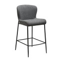 Tabouret de bar mi-hauteur GLAM bouclé Gris galet | Dan-Form | Woodely