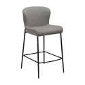 Tabouret de bar mi-hauteur GLAM bouclé Taupe | Dan-Form | Woodely