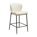 Tabouret de bar mi-hauteur GLAM bouclé Beige | Dan-Form | Woodely