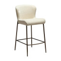 Tabouret de bar mi-hauteur GLAM bouclé Amande | Dan-Form | Woodely