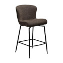 Tabouret de bar mi-hauteur GLAM bouclé Marron | Dan-Form | Woodely