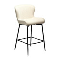 Tabouret de bar mi-hauteur GLAM bouclé Beige | Dan-Form | Woodely