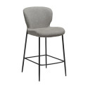 Tabouret de bar mi-hauteur GLORY bouclé Taupe | Dan-Form | Woodely