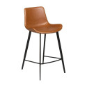 Tabouret de bar mi-hauteur HYPE simili cuir Marron clair | Dan-Form