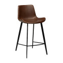 Tabouret de bar mi-hauteur HYPE simili cuir Cacao vintage | Dan-Form