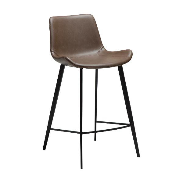 Tabouret de bar mi-hauteur HYPE simili cuir Marron | Dan-Form