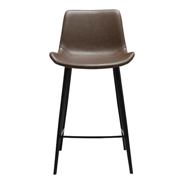 Tabouret de bar mi-hauteur HYPE simili cuir Marron | Dan-Form