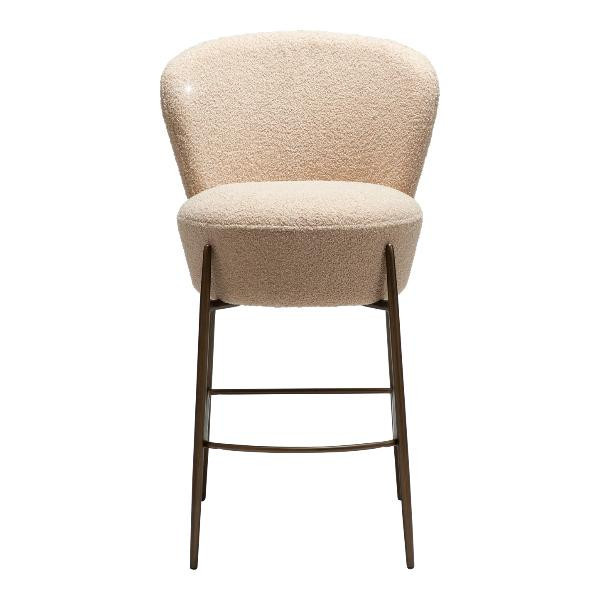 Tabouret de bar mi-hauteur ORBIT bouclé recyclé Amande | Dan-Form