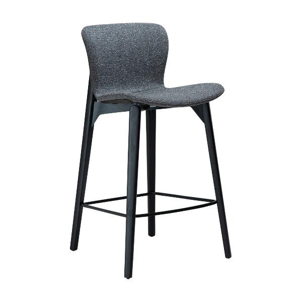 Tabouret de bar mi-hauteur PARAGON bouclé Gris galet | Dan-Form