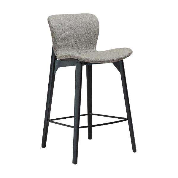 Tabouret de bar mi-hauteur PARAGON bouclé Taupe | Dan-Form | Woodely