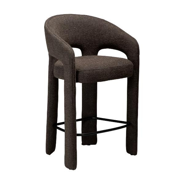 Tabouret de bar mi-hauteur SPLENDOR bouclé Marron | Dan-Form | Woodely