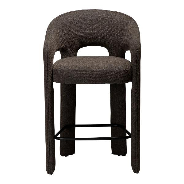 Tabouret de bar mi-hauteur SPLENDOR bouclé Marron | Dan-Form | Woodely