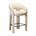 Tabouret de bar mi-hauteur SPLENDOR bouclé Beige | Dan-Form | Woodely