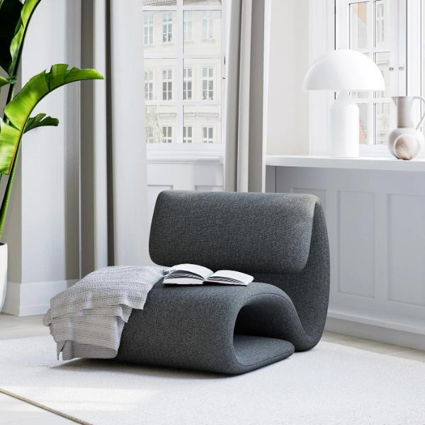 Fauteuil lounge DUBNA bouclé Olive | Dan-Form | Woodely