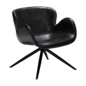 Fauteuil lounge GAIA simili cuir Noir vintage | Dan-Form | Woodely