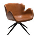 Fauteuil lounge GAIA simili cuir Marron clair vintage | Dan-Form