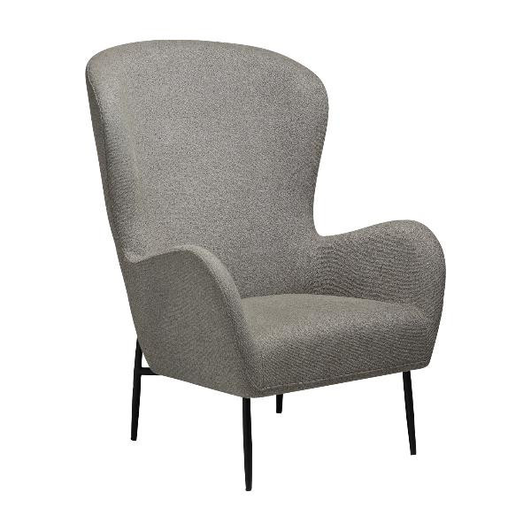 Fauteuil lounge dossier haut GLAM bouclé Taupe | Dan-Form | Woodely