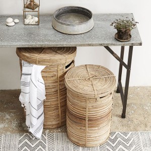 Lot of two baskets in rattan and bamboo House doctor