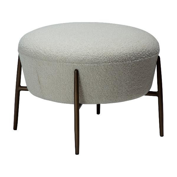 Repose-pieds ORBIT bouclé recyclé Gris colombe | Dan-Form | Woodely