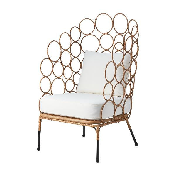 Fauteuil avec coussins Riviera Rotin | Affari of Sweden | Woodely