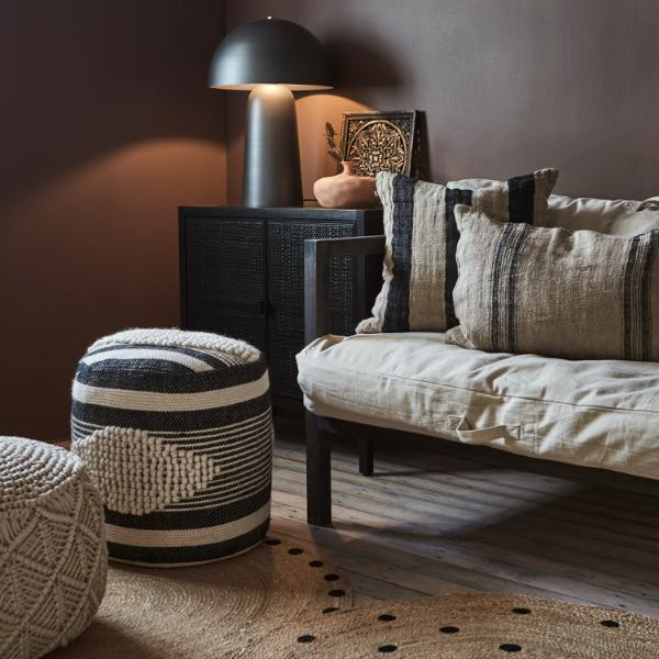 Pouf Minna Noir/ivoire | Affari of Sweden