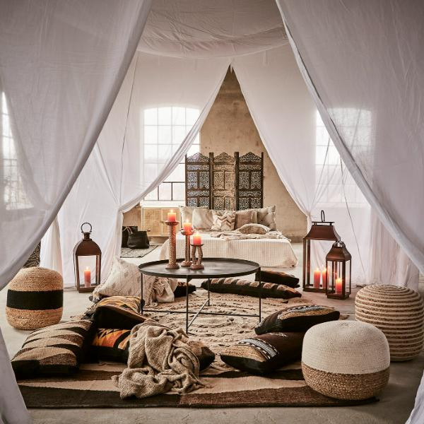 Pouf Juni Nature/ivoire | Affari of Sweden