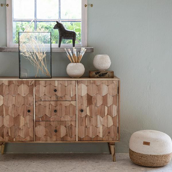 Pouf Juni Nature/ivoire | Affari of Sweden
