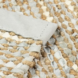 Tapis Jute & Cuir recyclé Smooth Grey - Rug Solid