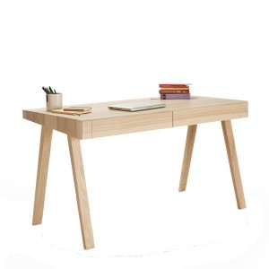 Bureau 4.9 bois naturel 2 tiroirs - EMKO