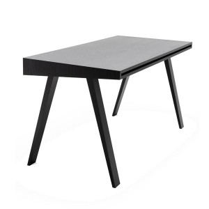 Desk 4.9 black wood 2 drawers by EMKO