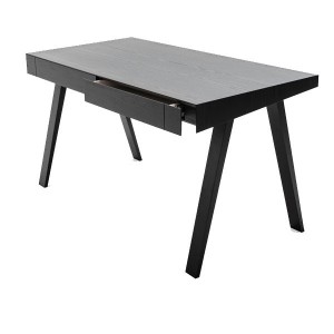 Desk 4.9 black wood 2 drawers - EMKO