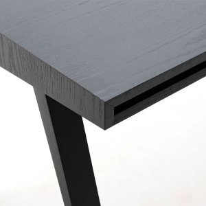 Desk 4.9 black wood 2 drawers - EMKO