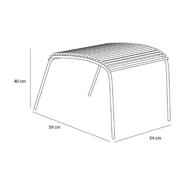 Footstool String light grey | Hübsch