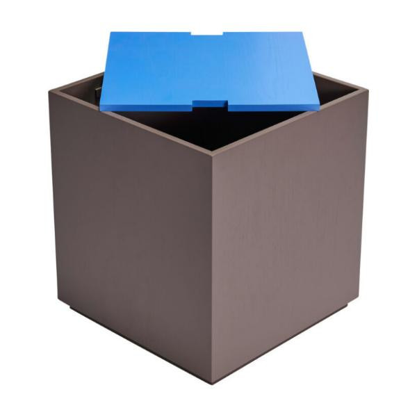 Side table with storage Vault brown/blue | Hübsch