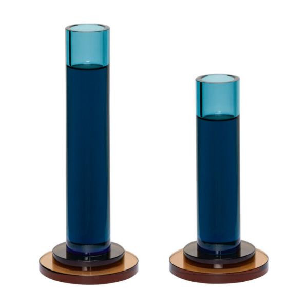 Bougeoirs Comet bleu (lot de 2) | Hübsch