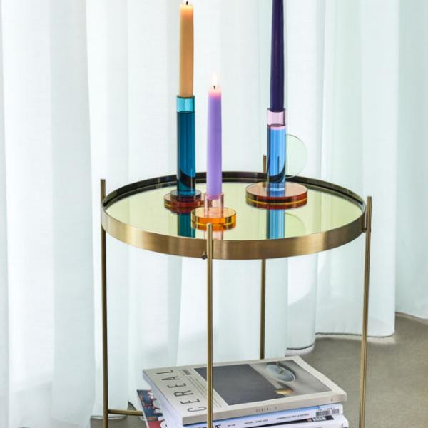Candle holders Comet blue (set of 2) | Hübsch