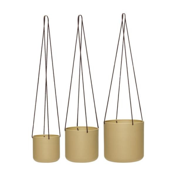 Pots à suspendre Bloom khaki grand modèle (lot de 3) | Hübsch