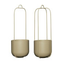 Hanging pots Lotus khaki (set of 2) | Hübsch
