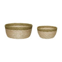 Baskets Palm natural/light green (set of 2) | Hübsch