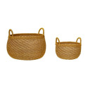 Baskets Solar natural/orange (set of 2) | Hübsch