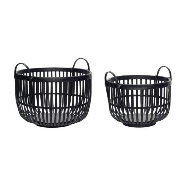 Paniers Alchemy noir (lot de 2) | Hübsch