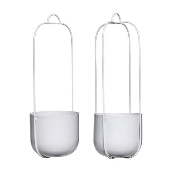 Pots à suspendre Lotus gris clair (lot de 2) | Hübsch