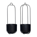 Pots à suspendre Lotus noir (lot de 2) | Hübsch